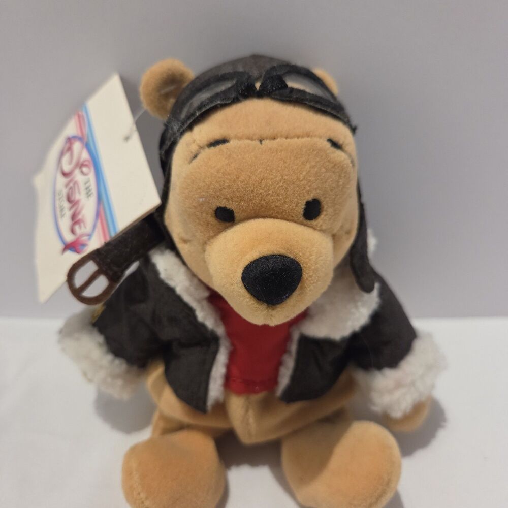 Disney Store Mini Bean Bag Plush Pilot Pooh 8" New W/ Tag #122 - Picture 4 of 8
